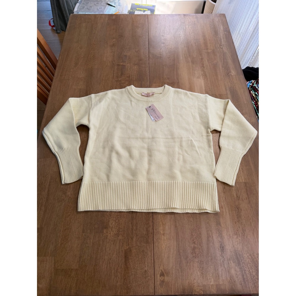 Philosophy Republic Clothing Womens Butter Yellow Crewneck Sweater Size M NWT